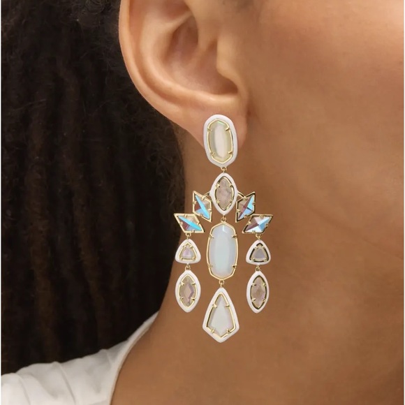 Kendra Scott Greta Statement Earrings GOLD/IVORY MIX